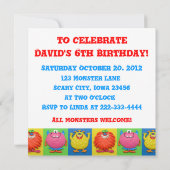 Monster Party Kaart (Achterkant)