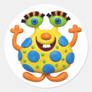 Monster Party Ronde Sticker