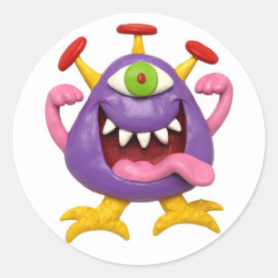 Monster Party Ronde Sticker