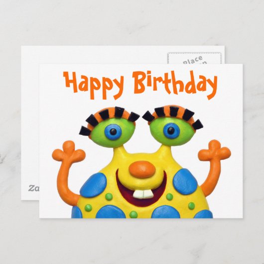 Monster Party Uitnodiging Briefkaart (Voorkant / Achterkant)