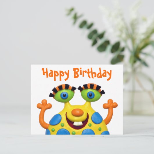 Monster Party Uitnodiging Briefkaart (Staand voorkant)