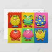 Monster Party Uitnodiging Briefkaart (Voorkant / Achterkant)