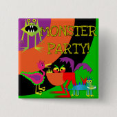 Monster Party Verjaardag Button (Voorkant)