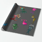 Monster Pattern Cadeaupapier (Uitgerold)