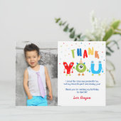 Monster Photo Anniversaire Fête Merci Cartes (Debout devant)