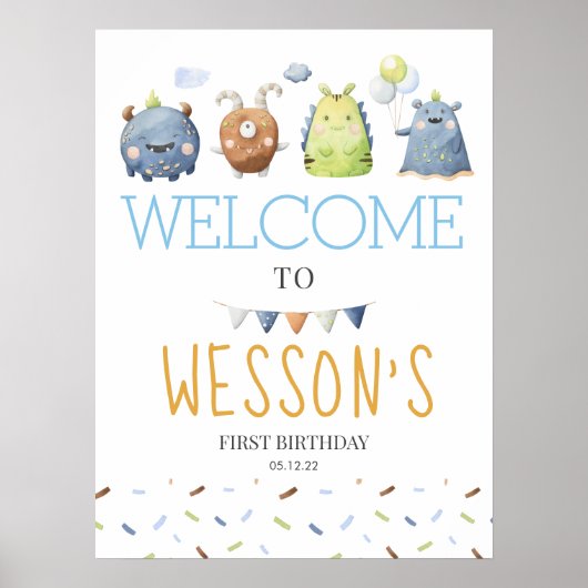 Monster-Poster, Monster-welkomstbord Poster (Voorkant)
