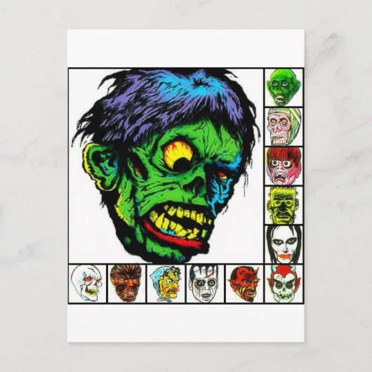 Monster Retro monsters Briefkaart (Voorkant)