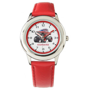 Monster rouge Camion pour enfants Montre électroni