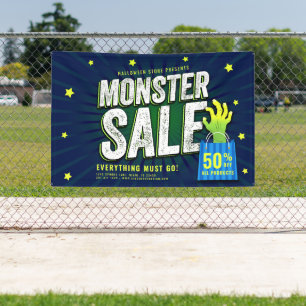 Monster Sale Halloween Retail Advertentie Spandoek