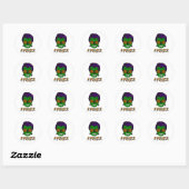 Monster schedel Broster Broer Halloween Matching F Ronde Sticker (Vel)