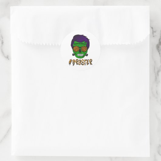 Monster schedel Broster Broer Halloween Matching F Ronde Sticker (Tas)
