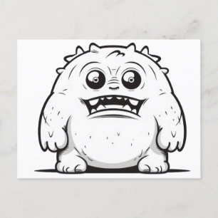 Monster schets klein briefkaart