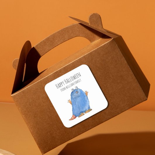 Monster Snoep Happy Halloween Vierkante Sticker