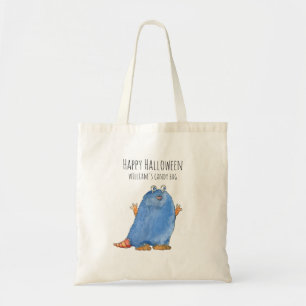 Monster Snoep Modern Monogram Halloween Tote Bag