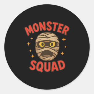 Monster Squad Mummy Face Eenvoudige Makkelijke Hal Ronde Sticker