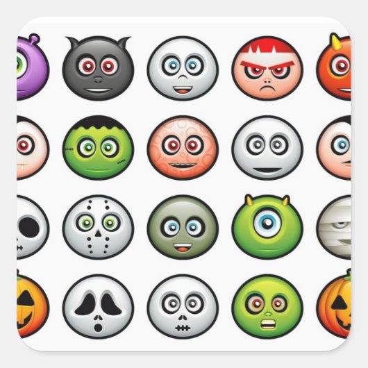 Monster Square Sticker (Voorkant)
