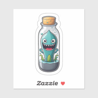 Monster Squid In Een Jar Sticker