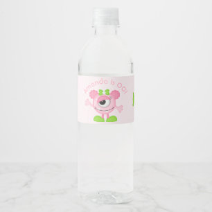 Monster thema feestje voor kleine meisjes waterfles etiket
