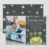 Monster Thema Foto Verjaardag Bedankkaart (Voorkant / Achterkant)