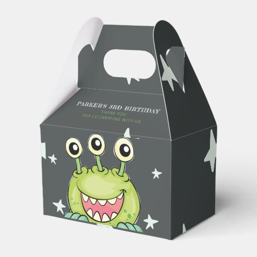 Monster thema verjaardag bedankdoosjes (Voorkant Zijde)