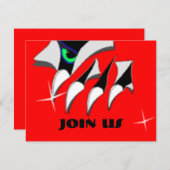 MONSTER THEME CLAWS & EYE INVITATIONS INVITATION (Devant / Derrière)