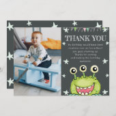 Monster Theme Foto Verjaardag Bedankkaart (Voorkant / Achterkant)