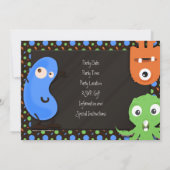 Monster Thème III Invitations de fête d'anniversai (Dos)
