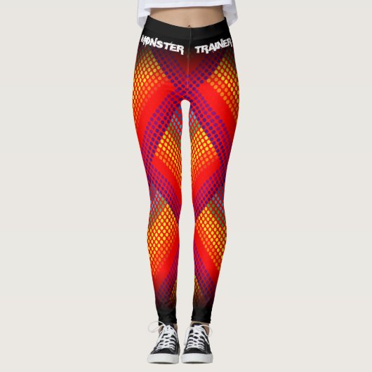 Monster Trainer Fire Red/Black Leggings (Voorkant)