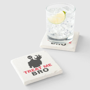 Monster Treat me Bro grappige Halloween aanpasbaar Stenen Onderzetter