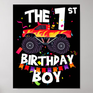 Monster Truck 1e verjaardag jongen grappig 1 jaar  Poster