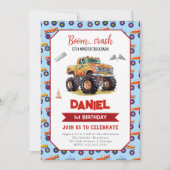 Monster Truck 1er Anniversaire Invitation (Devant)