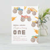 Monster Truck 1er Anniversaire Invitation | Camion (Debout devant)