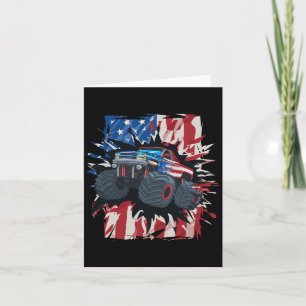 Monster Truck 4 juli Shirt boott Amerikaanse vlag Kaart