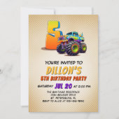 Monster Truck 5e anniversaire Invitation (Devant)