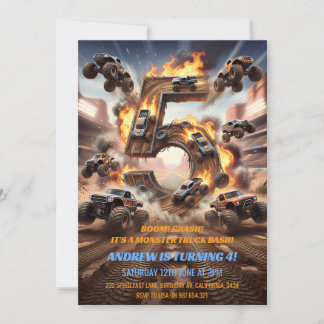 Monster Truck 5e Verjaardagsfeest Kaart