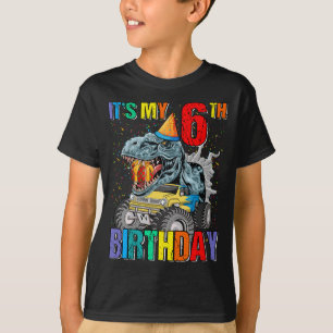 Monster Truck 6 jaar oud T-shirt 6e verjaardag Jon