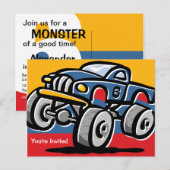 Monster Truck 6e Anniversaire Carte postale Invita (Devant / Derrière)