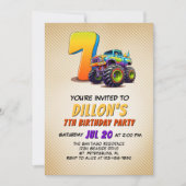 Monster Truck 7e anniversaire Invitation (Devant)