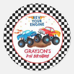 Monster Truck Anniversaire Fête Favoriser Stickers