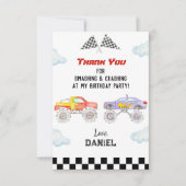 Monster Truck Anniversaire Fête Merci Cartes (Devant)