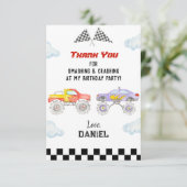 Monster Truck Anniversaire Fête Merci Cartes (Debout devant)