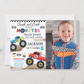 Monster Truck Anniversaire Fête Photo Invitation (Devant)