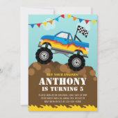 Monster Truck Anniversaire Invitation Enfants (Devant)