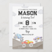 Monster Truck Anniversaire Invitation Voiture de c (Devant)