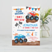 Monster Truck Anniversaire Invitations pour garçon (Debout devant)