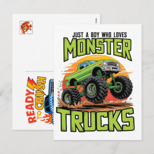 Monster Truck Auto voor Verjaardags Jongen, Peuter Feestdagenkaart