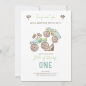 Monster Truck Bash 1e verjaardag uitnodiging (Voorkant)