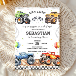 Monster Truck Bash Boom Smash Crash Jongens Verjaa Kaart