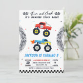 Monster Truck Bash Boy Invitation de fête d'annive (Debout devant)