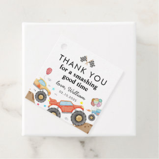 Monster Truck Bash Race Waterverf Kids Verjaardag Bedankjes Labels